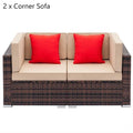 Brown Gradient Weaving Rattan Sofa Set