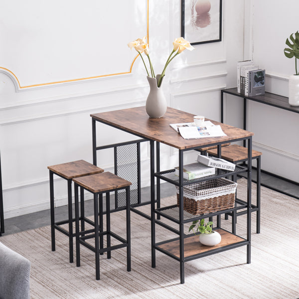 Rectangular Disassembly and Assembly Taupe 1 Table 4 Chairs Dining Table and Chair Set