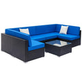 Black Weaving Rattan Sofa Set