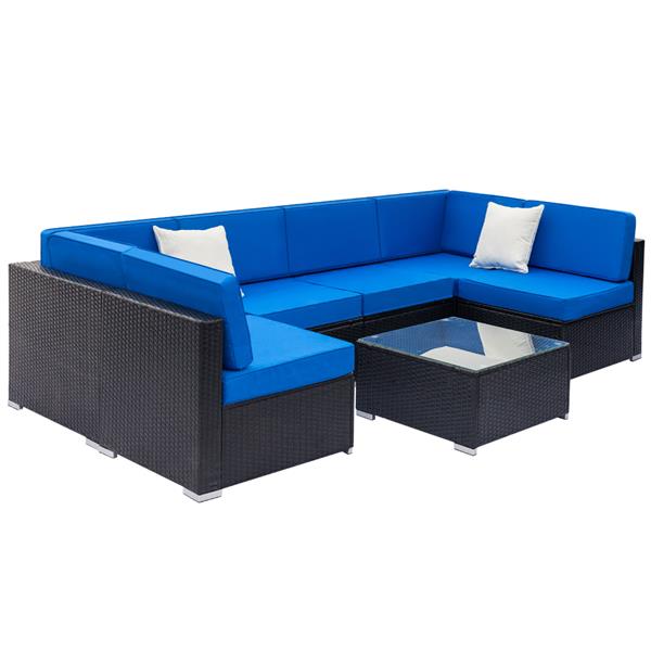 Black Weaving Rattan Sofa Set
