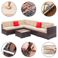 Brown Gradient Weaving Rattan Sofa Set