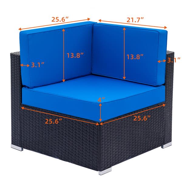 Black Weaving Rattan Sofa Set
