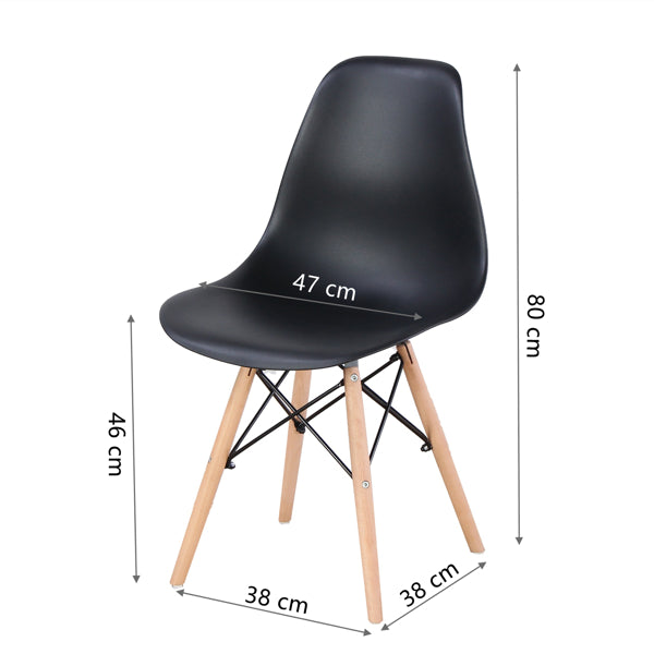 4pcs Living Room Chairs Dining Chairs Natural Beech Chairs with ABS backrest