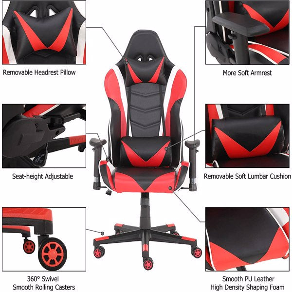 Gaming Chairs Office Swivel Chairs with headrest and Lumbar Pillow