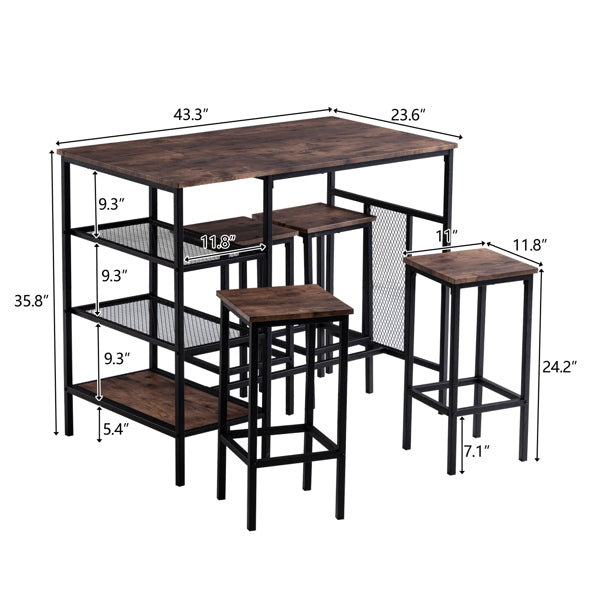 Rectangular Disassembly and Assembly Taupe 1 Table 4 Chairs Dining Table and Chair Set
