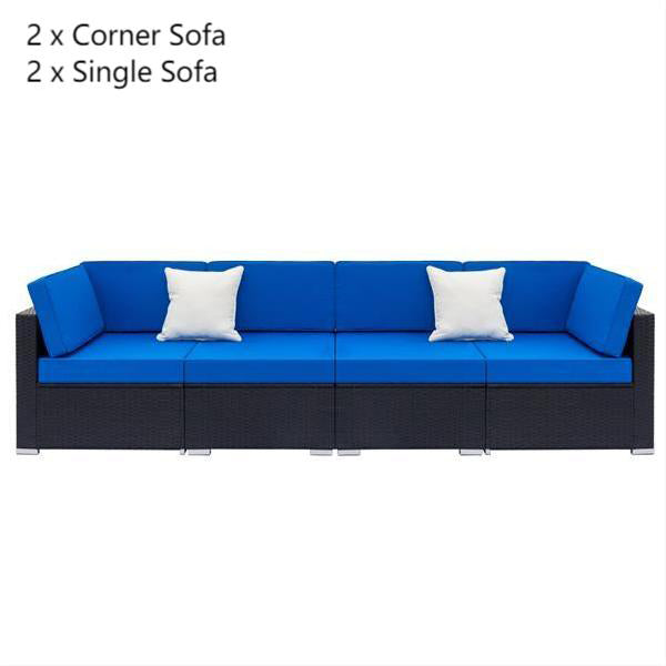 Black Weaving Rattan Sofa Set