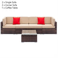 Brown Gradient Weaving Rattan Sofa Set