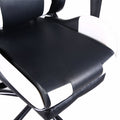 High Back Swivel Chair Racing Gaming Chair Office Chair with Footrest Tier Black & White
