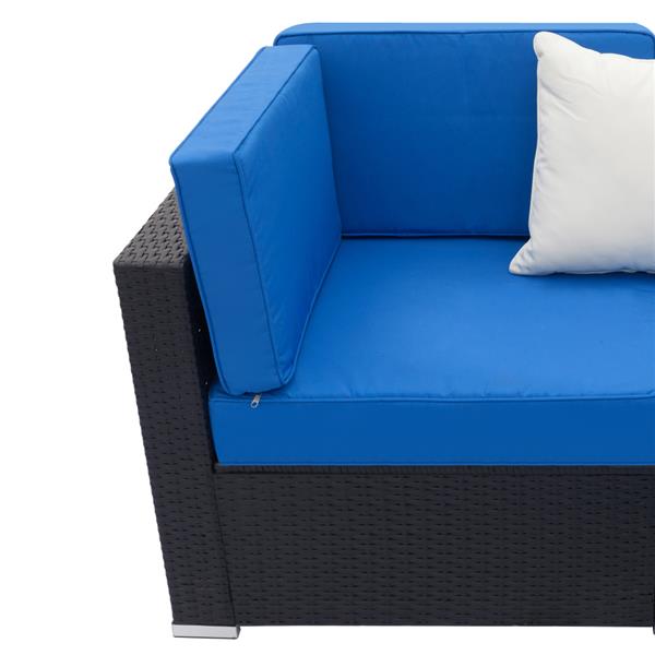 Black Weaving Rattan Sofa Set