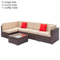 Brown Gradient Weaving Rattan Sofa Set