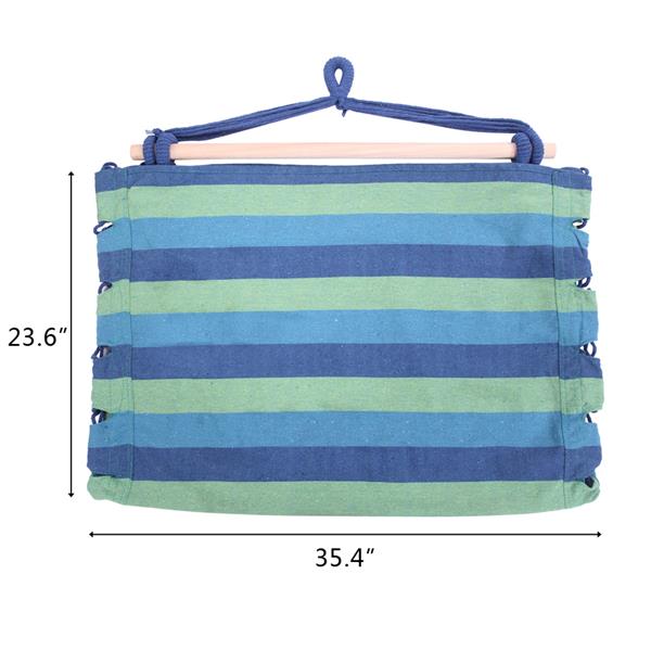 Hammock Chair Distinctive Cotton Canvas Hanging Rope Chair with Pillows Blue