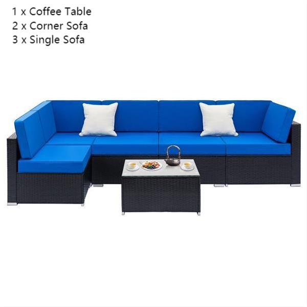 Black Weaving Rattan Sofa Set