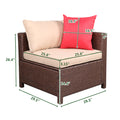 Brown 5-Piece Set Rattan Sofa