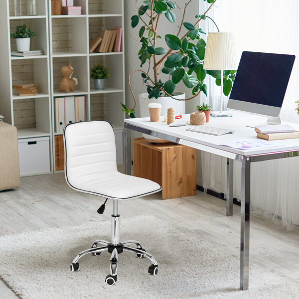 Horizontal Bar Chair Office Chair Armless White