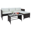 1 Double Seat 1 Chaise Seat 1 Coffee Table Combination Sofa Brown Gradient