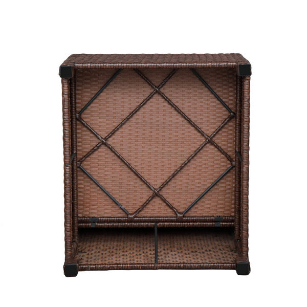 Brown 5-Piece Set Rattan Sofa