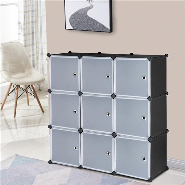 9-Cube DIY Plastic Closet Cabinet