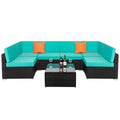Lake Blue Seven-Piece Modular Sofa