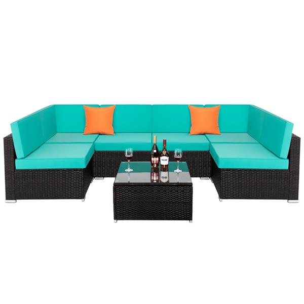 Lake Blue Seven-Piece Modular Sofa