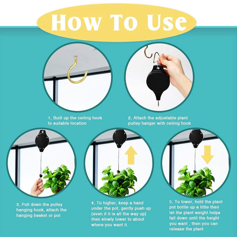 Father's Day Sale (🔥Buy 2 Get 1 Free) - Easy Reach Plant Pulley Set