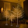 Seizeen™ 4FT 5FT 6FT White Birch Tree 3PCS Set, Christmas Trees with White Lights