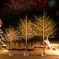 Seizeen™ 4FT 5FT 6FT White Birch Tree 3PCS Set, Christmas Trees with White Lights