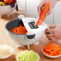 9 in 1 Vegetable Cutter With Bowl & Rotatable Drain Basket - Greenify Kitchen