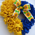 Ukraine Flag Sunflower Front Door Wreath(Stand With The Ukrainian People)✊