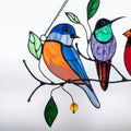 Birds Stained Window Panel Hangings