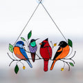 Birds Stained Window Panel Hangings