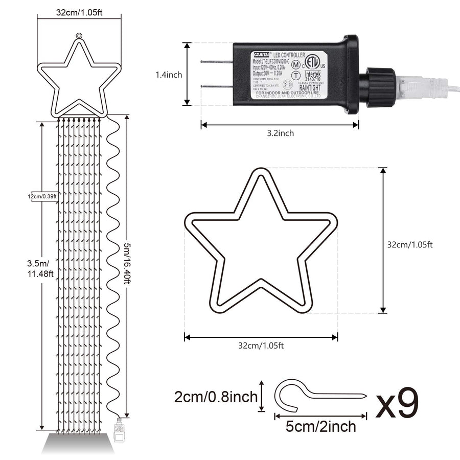 Christmas Decorations Outdoor Star Tree Lights