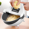 9 in 1 Vegetable Cutter With Bowl & Rotatable Drain Basket - Greenify Kitchen
