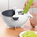 9 in 1 Vegetable Cutter With Bowl & Rotatable Drain Basket - Greenify Kitchen