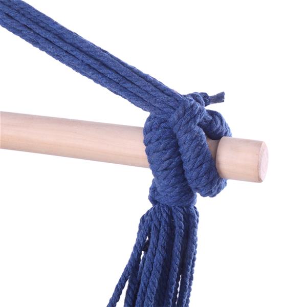 Hammock Chair Distinctive Cotton Canvas Hanging Rope Chair with Pillows Blue