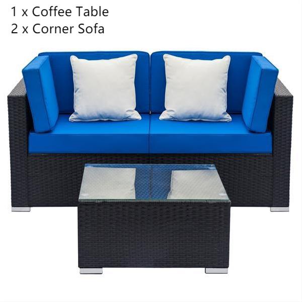 Black Weaving Rattan Sofa Set