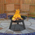 22" Iron Fire Pit Bowl Black