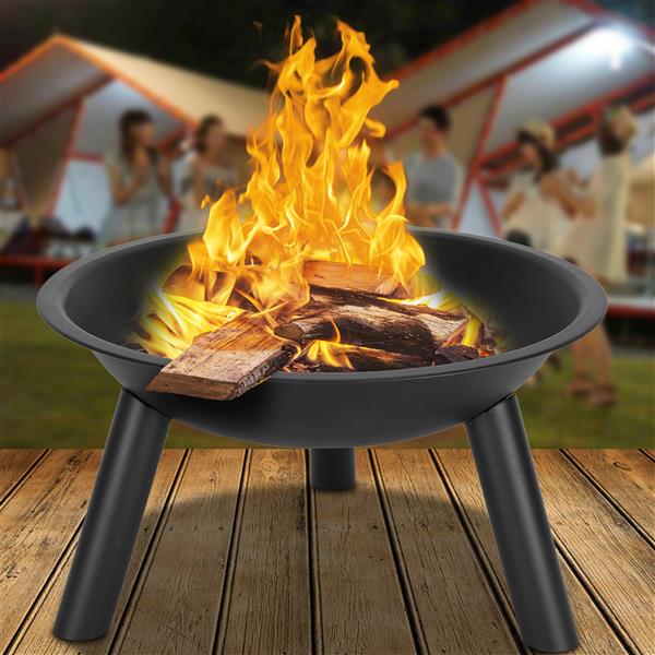22" Iron Fire Pit Bowl Black