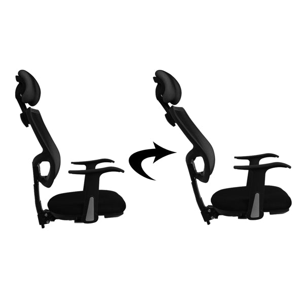 Mesh Back Gas Lift Back Tilt Adjustable Office Swivel Chair with Headrest & Armrests