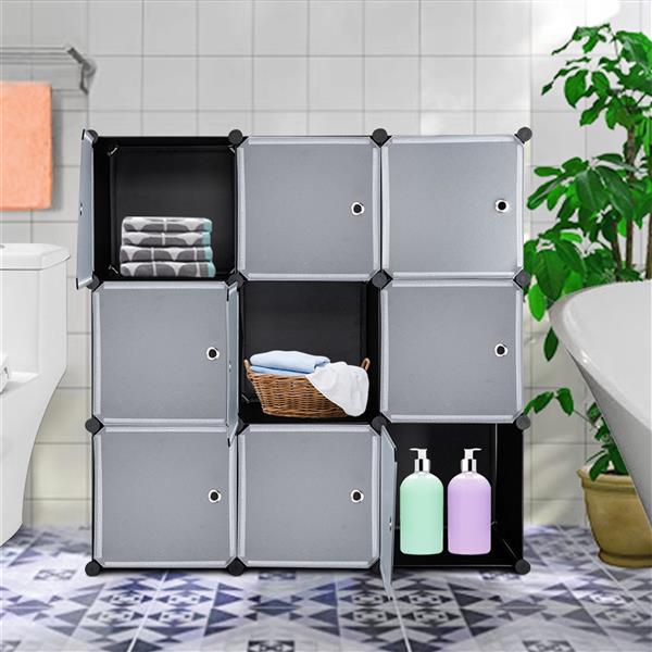 9-Cube DIY Plastic Closet Cabinet