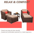 Wide Rattan Double Contiguous Rattan Five-Piece Suit 2 Single 2 Pedals 1 Double Coffee Table