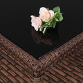 Wide Rattan Double Contiguous Rattan Five-Piece Suit 2 Single 2 Pedals 1 Double Coffee Table