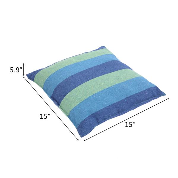 Hammock Chair Distinctive Cotton Canvas Hanging Rope Chair with Pillows Blue