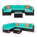 Lake Blue Seven-Piece Modular Sofa