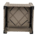 Wide Rattan Double Contiguous Rattan 4-Piece Suit 1 Double 2 Single 1 Double Coffee Table Gray