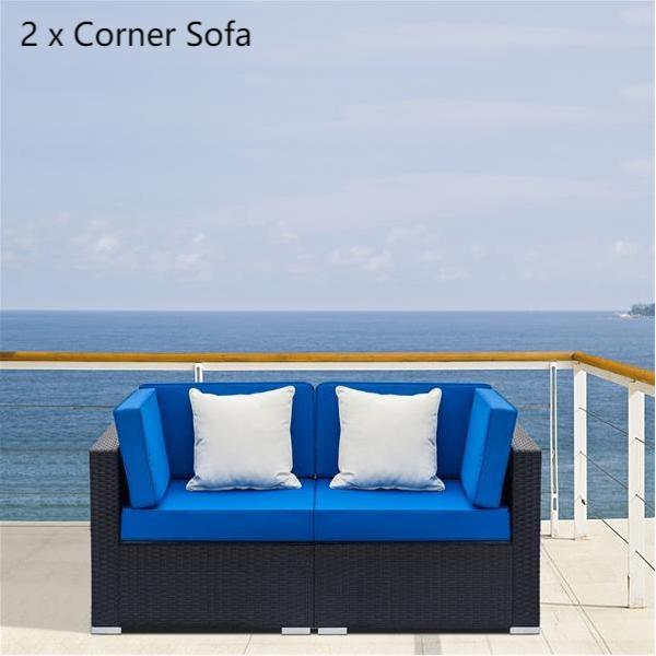 Black Weaving Rattan Sofa Set