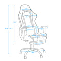 High Back Swivel Chair Racing Gaming Chair Office Chair with Footrest Tier Black & White