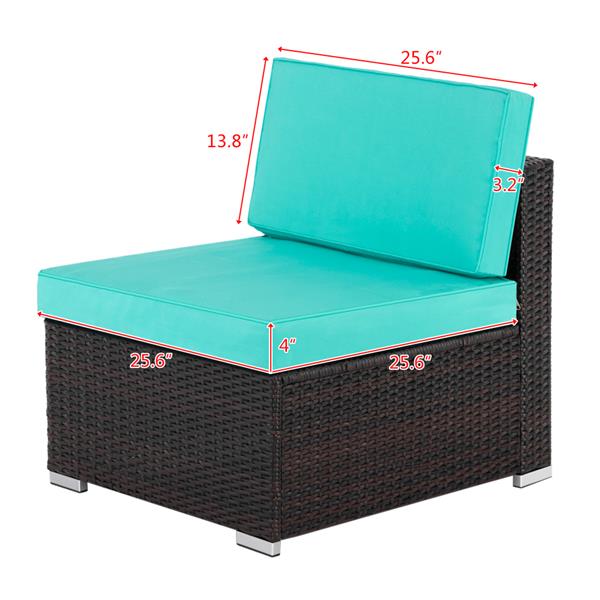 Lake Blue Seven-Piece Modular Sofa