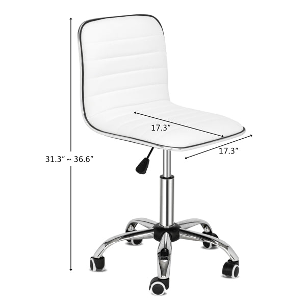 Horizontal Bar Chair Office Chair Armless White