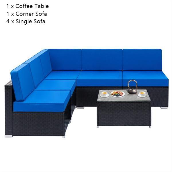 Black Weaving Rattan Sofa Set