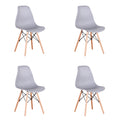 4pcs Living Room Chairs Dining Chairs Natural Beech Chairs with ABS backrest
